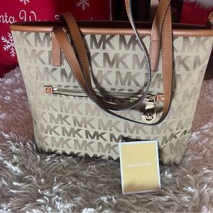 Brand New Camel Color Michael Kors Tote-Over Shoulder Bag